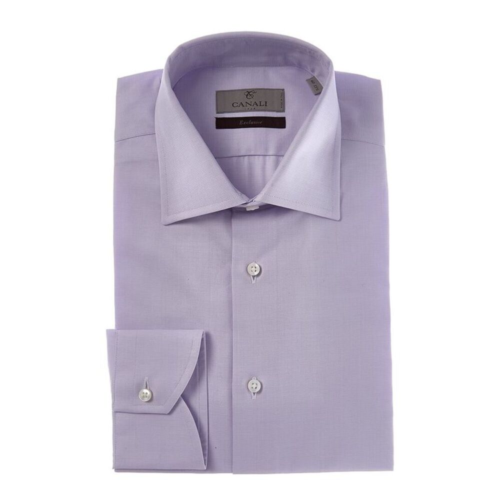 Canali Mens  Dress Shirt, Purple